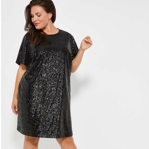 Joe Fresh Plus Size Black Sequin Tshirt 